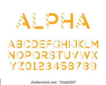Vector of modern stylized font. Stock illustration alphabet