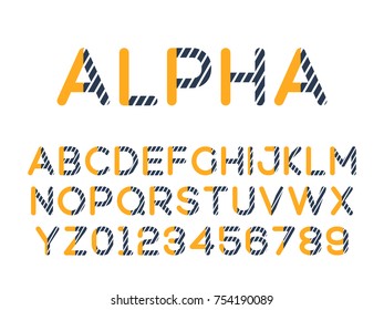 Vector of modern stylized font. Stock illustration alphabet