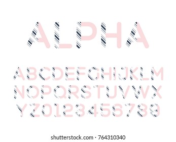 Vector of modern stylized font. Stock illustration alphabet