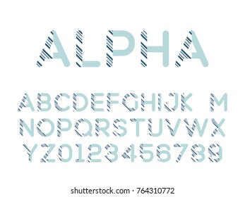 Vector of modern stylized font. Stock illustration alphabet