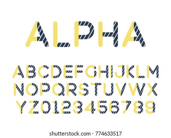 Vector of modern stylized font. Stock illustration alphabet