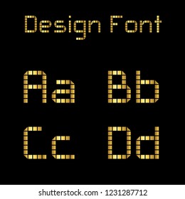 Vector of modern stylized gold font and graphic font.banner design. ABC.