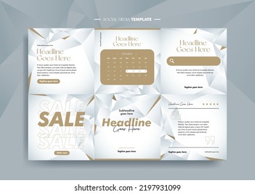 Vector of modern stylized social media post and template
