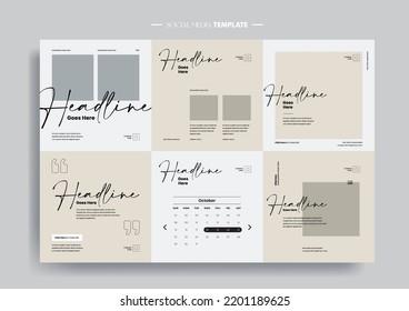 Vector de publicaciones y plantillas de medios sociales de estilo moderno