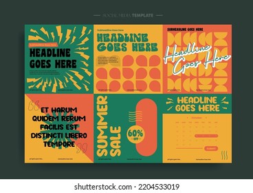 Vector of modern stylized social media post and template