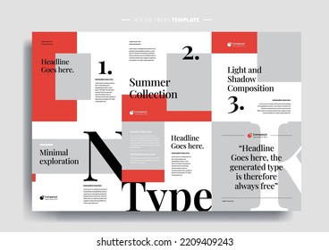 Vector of modern stylized social media post and template