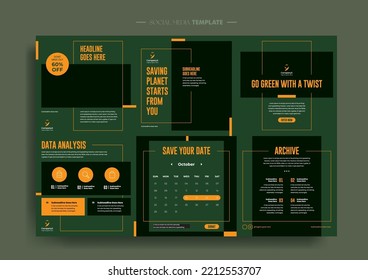 Vector de publicaciones y plantillas de medios sociales de estilo moderno