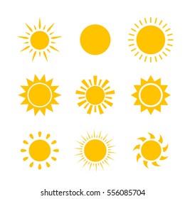Vector modern sun set on sample background. sunshine design. 3 May International Day of the Sun. Eps10