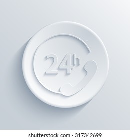 Vector modern support light circle icon with shadow