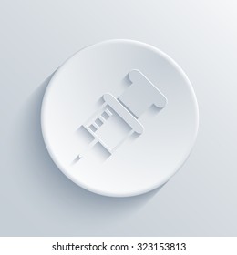Vector modern syringe light circle icon with shadow