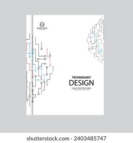  vector modern tech book cover design