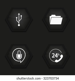 Vector modern technology  icons set on  background