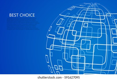 Vector modern techology concept background. global world backdrop