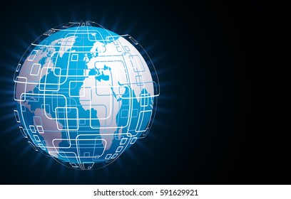 Vector modern techology concept background. global world backdrop