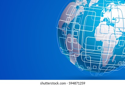 Vector modern techology concept background. global world backdrop