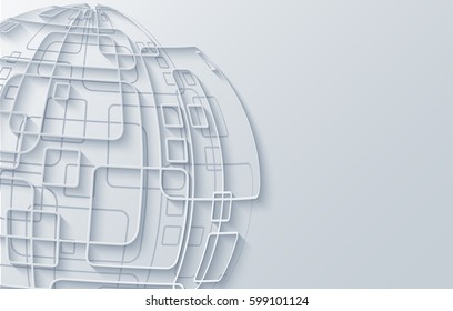 Vector modern techology concept background. global world backdrop
