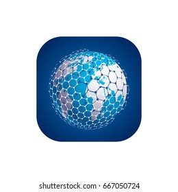 Vector modern techology icon on white background. global world backdrop