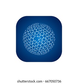 Vector modern techology icon on white background. global world backdrop