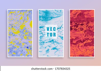 Vector modern textured flyer set. Hand painted oil, acrylic texture. Template, greeting card, invitation, banner, flyer, book design, poster, web etc.