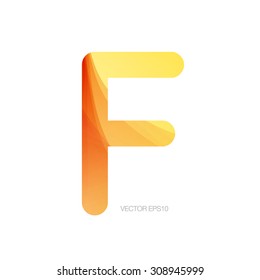 Vector modern textured monogram letter F