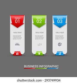 Vector Modern Three options Infographic Template design.Step for presentation and workflow banner design. 
