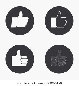 Vector modern thumb up  icons set on white background
