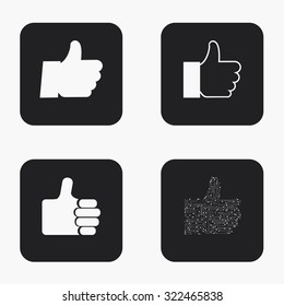 Vector modern thumb up  icons set on white background