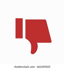 Vector modern thumbs down icon on white background