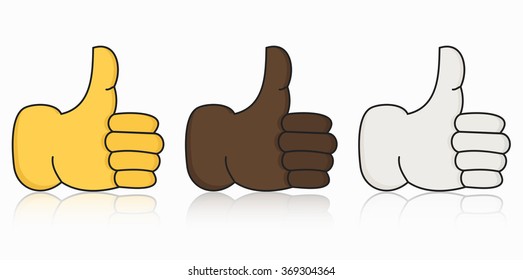 Vector modern thumbs up icon set on white background. Eps10
