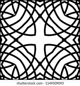 Vector modern tile pattern. Abstract art deco monochrome background
