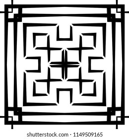 Vector modern tile pattern. Abstract art deco monochrome background