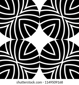 Vector modern tile pattern. Abstract art deco monochrome background