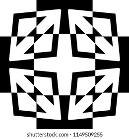 Vector modern tile pattern. Abstract art deco monochrome background
