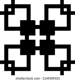 Vector modern tile pattern. Abstract art deco monochrome background