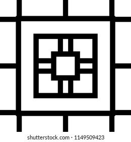 Vector modern tile pattern. Abstract art deco monochrome background