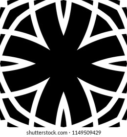 Vector modern tile pattern. Abstract art deco monochrome background