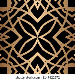 Vector modern tile pattern. Abstract art deco monochrome background