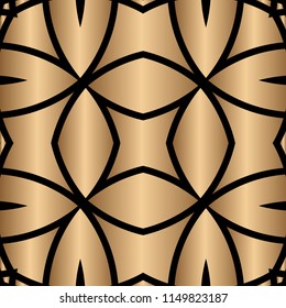 Vector modern tile pattern. Abstract art deco monochrome background