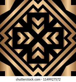 Vector modern tile pattern. Abstract art deco monochrome background