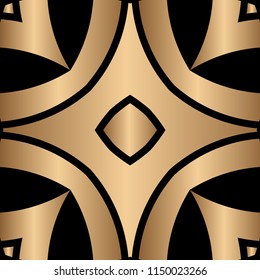 Vector modern tile pattern. Abstract art deco monochrome background