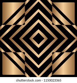 Vector modern tile pattern. Abstract art deco monochrome background