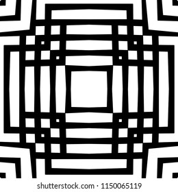 Vector modern tile pattern. Abstract art deco monochrome background