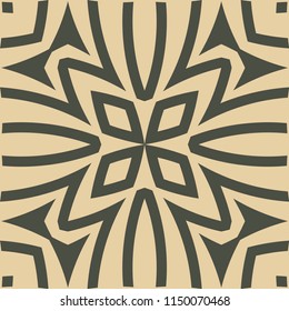 Vector modern tile pattern. Abstract art deco monochrome background