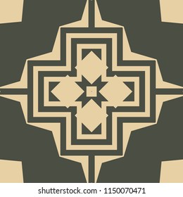 Vector modern tile pattern. Abstract art deco monochrome background