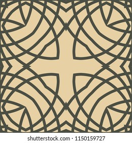 Vector modern tile pattern. Abstract art deco monochrome background