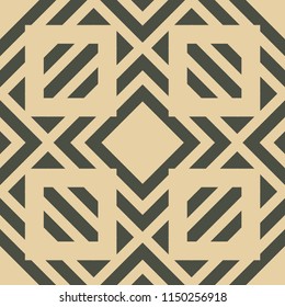 Vector modern tile pattern. Abstract art deco monochrome background