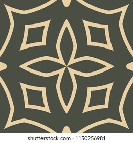 Vector modern tile pattern. Abstract art deco monochrome background