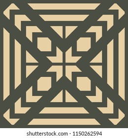 Vector modern tile pattern. Abstract art deco monochrome background