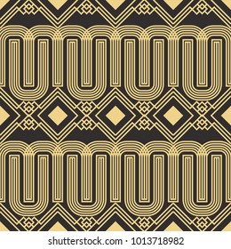 Vector modern tiles pattern. Abstract art deco seamless monochrome background