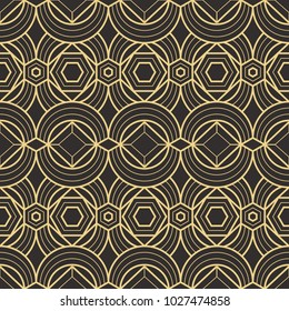 Vector modern tiles pattern. Abstract art deco seamless monochrome background